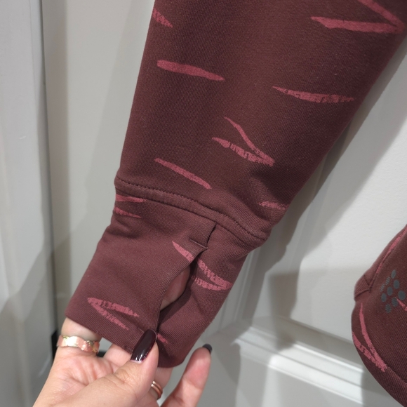 TITLE NINE Manresa Maroon Burgundy Active Hoodie,  Pink Accents, French Terry, S - Picture 9 of 13